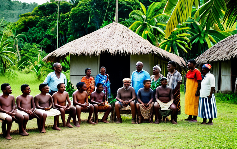 바누아투의 특이한 법률 - **

"A traditional Vanuatu wedding ceremony on a tropical island beach, featuring a groom offering p...